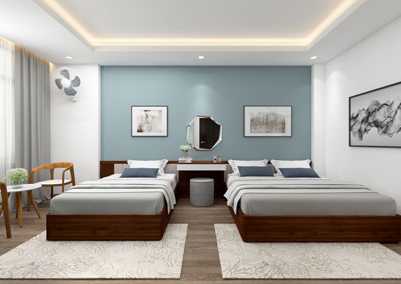 Thiết kế nhà nghỉ mini 2 tầng